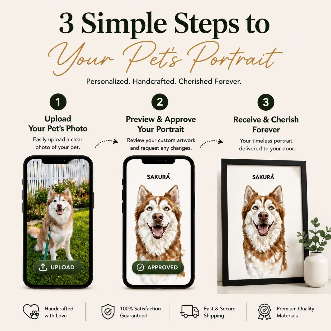 Custom pet portrait process